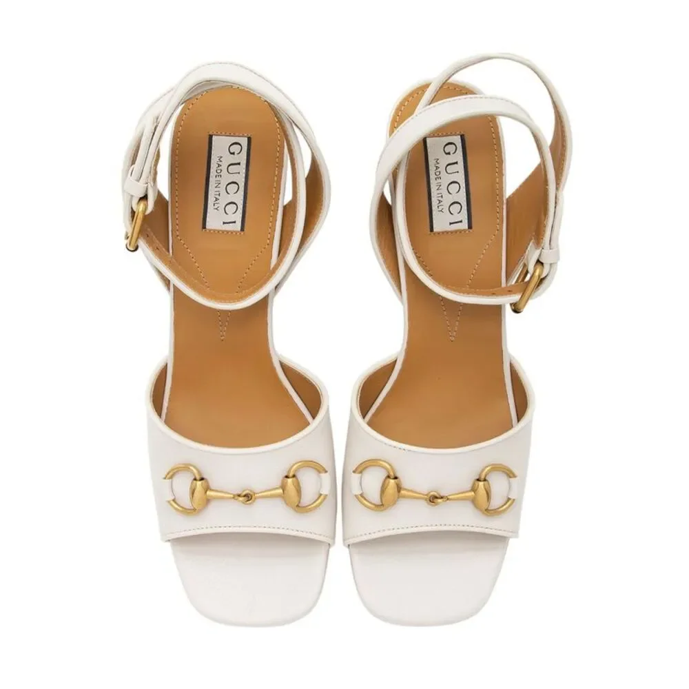 Gucci Leather Horsebit Platform Sandals - Size 9 / 39 - Picture 5 of 8